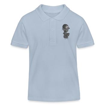 Belle femme avec deux visages comme un cadeau rose - Polo enfant bio Stanley/Stella - bleu ciel - Devant