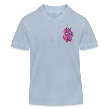 Einhorn - Kinder Organic Poloshirt Mini Sprinter von Stanley/Stella - sky Blue - Vorne