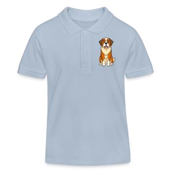 Gentle Expression Saint Bernard - Kids Organic Polo Shirt by Stanley/Stella - sky blue - Front