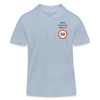 50e anniversaire - Polo enfant bio Stanley/Stella - bleu ciel - Devant