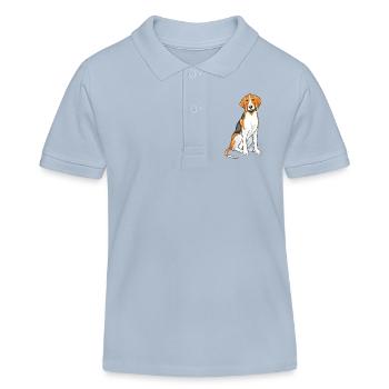 Sitting foxhound - Kids Organic Polo Shirt by Stanley/Stella - sky blue - Front