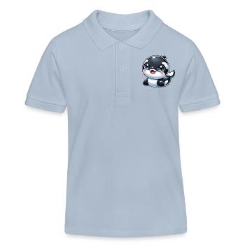 Orque heureuse - Polo enfant bio Stanley/Stella - bleu ciel - Devant