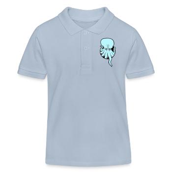 Poulpe trou tentacule ennuyé montrer mauvais œil - Polo enfant bio Stanley/Stella - bleu ciel - Devant