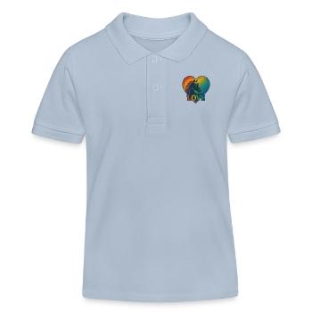 Love of horses - Kids Organic Polo Shirt by Stanley/Stella - sky blue - Front
