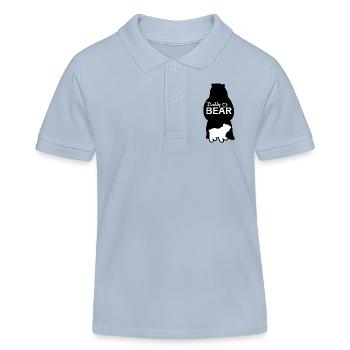Silhouette eines Papa-Bären - Kinder Organic Poloshirt Mini Sprinter von Stanley/Stella - sky Blue - Vorne