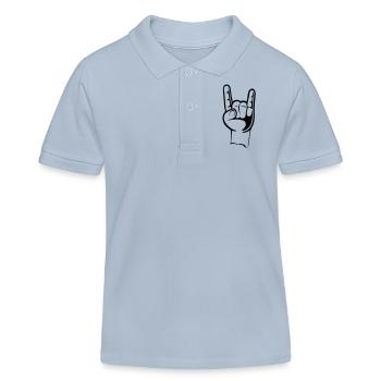 Rock and roll de la main - Polo enfant bio Stanley/Stella - bleu ciel - Devant