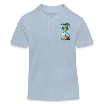 Le monde du sablier - Polo enfant bio Stanley/Stella - bleu ciel - Devant