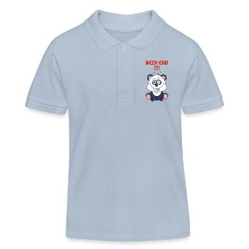 Panda am Wochenende - Kinder Organic Poloshirt Mini Sprinter von Stanley/Stella - sky Blue - Vorne