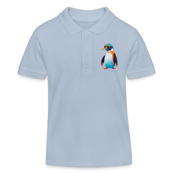 Révolution des pingouins - Polo enfant bio Stanley/Stella - bleu ciel - Devant