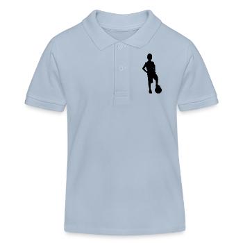 Junge spielt Fußball - Kinder Organic Poloshirt Mini Sprinter von Stanley/Stella - sky Blue - Vorne