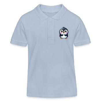 Designs For Kids – Putzige Pinguine - Kinder Organic Poloshirt Mini Sprinter von Stanley/Stella - sky Blue - Vorne