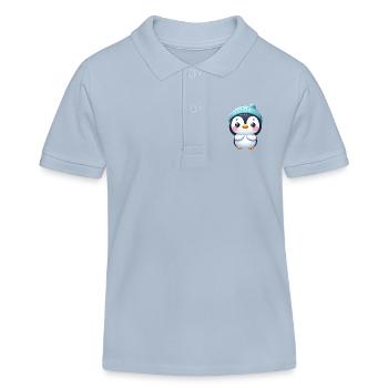Designs For Kids – Putzige Pinguine - Kinder Organic Poloshirt Mini Sprinter von Stanley/Stella - sky Blue - Vorne