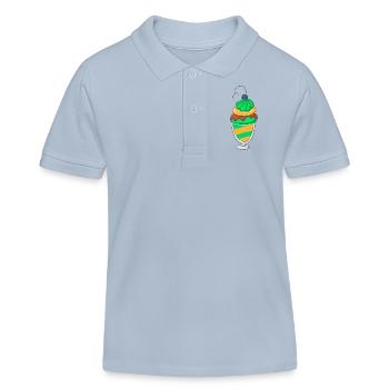 Crème glacée, crème glacée, crème glacée, crème glacée, boule, crème glacée, sundae - Polo enfant bio Stanley/Stella - bleu ciel - Devant
