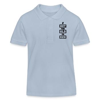 #NotTooOldToRun - Noch lange nicht zu alt! - Kinder Organic Poloshirt Mini Sprinter von Stanley/Stella - sky Blue - Vorne
