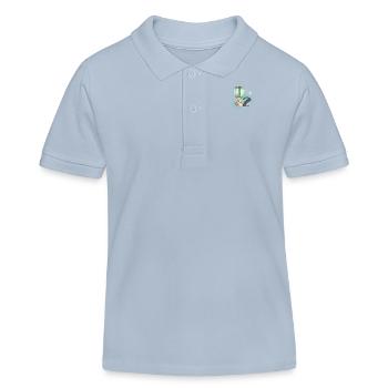 2e anniversaire, deux ans, deuxième montgolfière - Polo enfant bio Stanley/Stella - bleu ciel - Devant