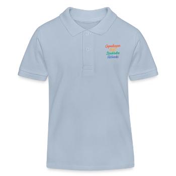 Copenhague – Oslo – Stockholm – Helsinki - Polo enfant bio Stanley/Stella - bleu ciel - Devant