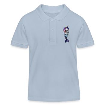Cosmic Sea Unicorn - Kids Organic Polo Shirt by Stanley/Stella - sky blue - Front
