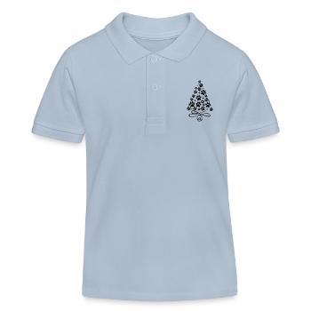 Hund und Katze feiern mit Pfoten Weihnachten - Kinder Organic Poloshirt Mini Sprinter von Stanley/Stella - sky Blue - Vorne