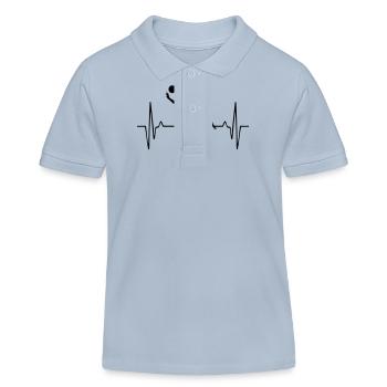 Volleyball Player Pulse Frequency - Kids Organic Polo Shirt by Stanley/Stella - sky blue - Front