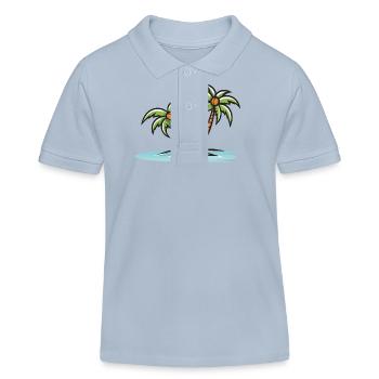 Île des Palmiers - Polo enfant bio Stanley/Stella - bleu ciel - Devant