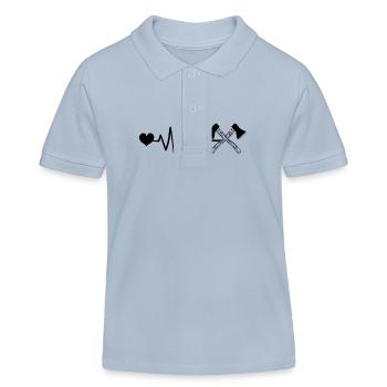Hache Pulse Love - Polo enfant bio Stanley/Stella - bleu ciel - Devant