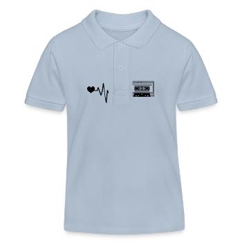 Cassette Pulse Love - Polo enfant bio Stanley/Stella - bleu ciel - Devant