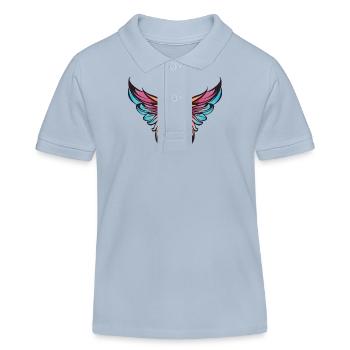 Flügel Symbolik - Kinder Organic Poloshirt Mini Sprinter von Stanley/Stella - sky Blue - Vorne
