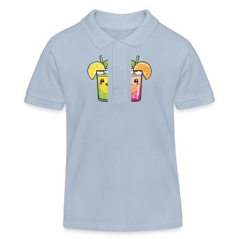 Limonade Couple Love Drink Coeur Saint Valentin - Polo enfant bio Stanley/Stella - bleu ciel - Devant