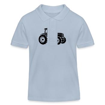 Silhouette de tracteur Agriculture - Polo enfant bio Stanley/Stella - bleu ciel - Devant