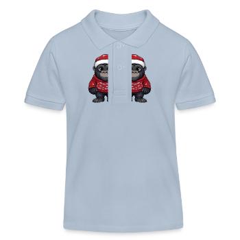 L’équipe de Noël Gorilla - Polo enfant bio Stanley/Stella - bleu ciel - Devant