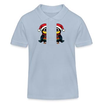 L’équipe de Noël de Toucan Bird - Polo enfant bio Stanley/Stella - bleu ciel - Devant