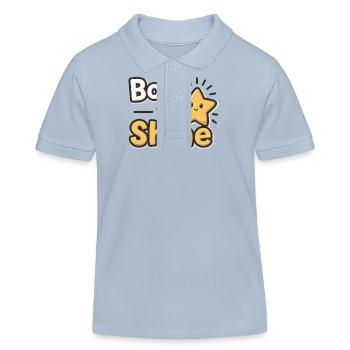 Né pour briller – Strahlender Stern - Polo enfant bio Stanley/Stella - bleu ciel - Devant