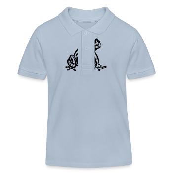 Frosch Tier - Kinder Organic Poloshirt Mini Sprinter von Stanley/Stella - sky Blue - Vorne
