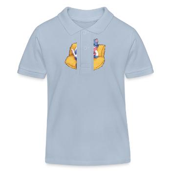 Evil Cat - Kids Organic Polo Shirt by Stanley/Stella - sky blue - Front