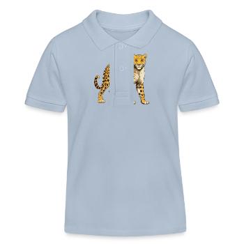 Gepard Tier - Kinder Organic Poloshirt Mini Sprinter von Stanley/Stella - sky Blue - Vorne
