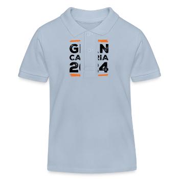 Gran Canaria 2024 Quote - Kids Organic Polo Shirt by Stanley/Stella - sky blue - Front