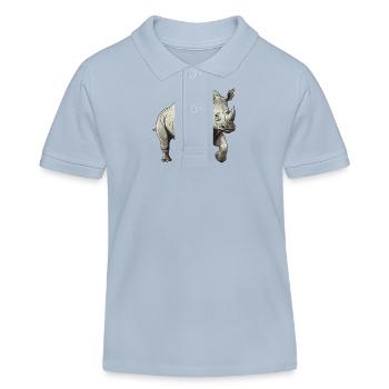 Nashorn Tier - Kinder Organic Poloshirt Mini Sprinter von Stanley/Stella - sky Blue - Vorne