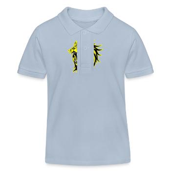Löwe Wild Kopf Leo - Kinder Organic Poloshirt Mini Sprinter von Stanley/Stella - sky Blue - Vorne