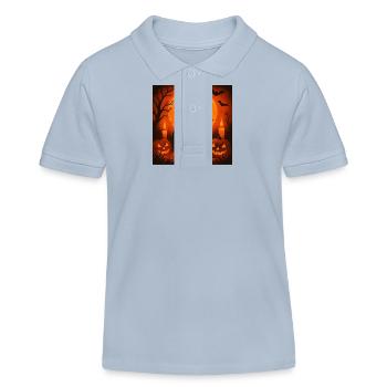 Grusel Katze Halloween Geschenk - Kinder Organic Poloshirt Mini Sprinter von Stanley/Stella - sky Blue - Vorne