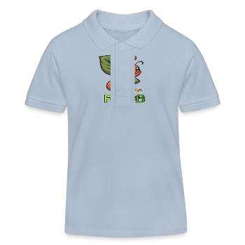Werte mit Tieren: FLeiß - Kinder Organic Poloshirt Mini Sprinter von Stanley/Stella - sky Blue - Vorne