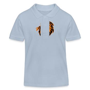 Lion Head Symbol Lion - Kids Organic Polo Shirt by Stanley/Stella - sky blue - Front