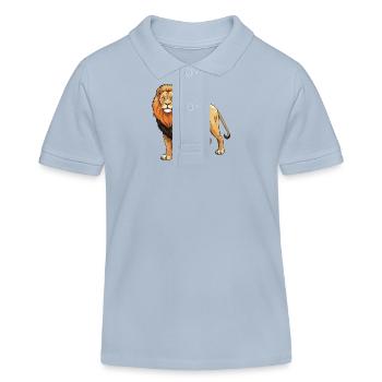 Löwe Tier - Kinder Organic Poloshirt Mini Sprinter von Stanley/Stella - sky Blue - Vorne