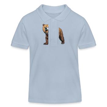 Bär Tier - Kinder Organic Poloshirt Mini Sprinter von Stanley/Stella - sky Blue - Vorne