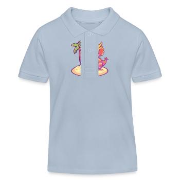 Dinosaure tricératops été - Polo enfant bio Stanley/Stella - bleu ciel - Devant