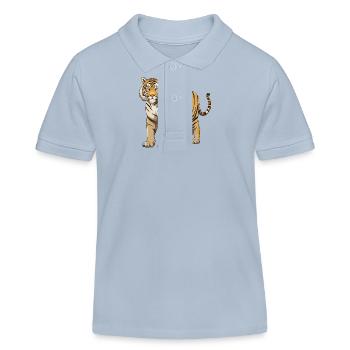 Tiger Tier - Kinder Organic Poloshirt Mini Sprinter von Stanley/Stella - sky Blue - Vorne