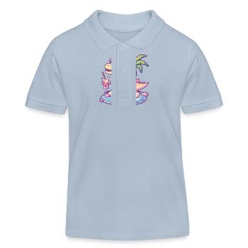Dinosaurier stegosaurus Insel Palme - Kinder Organic Poloshirt Mini Sprinter von Stanley/Stella - sky Blue - Vorne