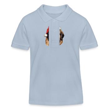 Leonberger Hund Weihnachten Kopf - Kinder Organic Poloshirt Mini Sprinter von Stanley/Stella - sky Blue - Vorne