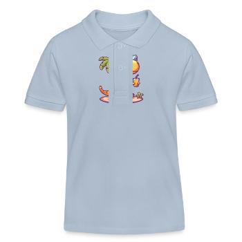 Dinosaurier brontosaurus Sommer - Kinder Organic Poloshirt Mini Sprinter von Stanley/Stella - sky Blue - Vorne