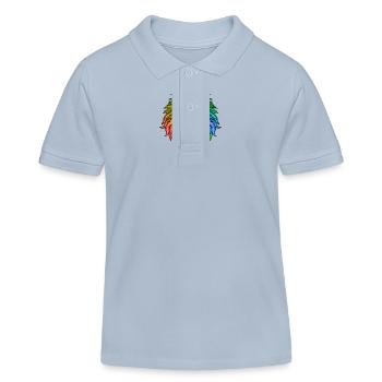 Lion Head Colorful - Kids Organic Polo Shirt by Stanley/Stella - sky blue - Front