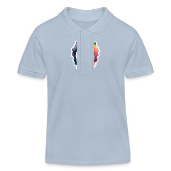 Aquarelle d’astronaute Aquarelle - Polo enfant bio Stanley/Stella - bleu ciel - Devant